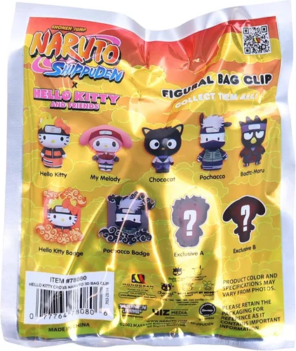 Vista 2 de Viz Media Hello Kitty Mix Naruto - Clip para bolsa de espuma 3D, multicolor