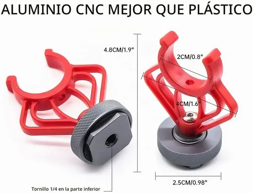 Vista 2 de 2 soportes de soporte de montaje de choque para micrófono de cámara, soporte de montaje hembra de tornillo de 1/4 pulgadas para RODE VideoMicro