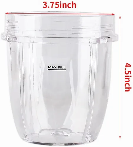 Vista 3 de Paquete de 2 piezas de repuesto con tapa, compatible con Ninja Blender Auto iQ BL480 BL482 BL642 NN102 BL682 BL450 BL2013 (2 12 onzas)