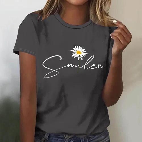 Vista 38 de Camiseta con estampado de animales para mujer, camiseta de libélula divertida, linda camiseta de manga corta, blusa de primavera 2023, camisas