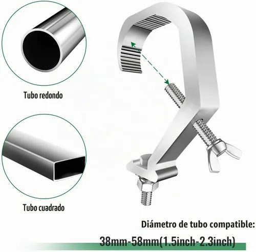 Vista 5 de Abrazaderas de luz de DJ resistentes, paquete de 4 abrazaderas de 180 libras, dispositivo colgante de abrazadera Czgor Lighting C, carga máxima, 180
