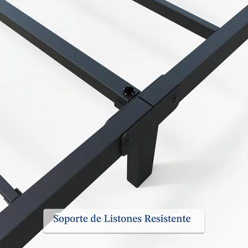 Vista 7 de YUSENHEEI Marco de cama individual de 8 pulgadas, marco de cama de plataforma de metal resistente, no necesita somier, sin ruido, fácil montaje