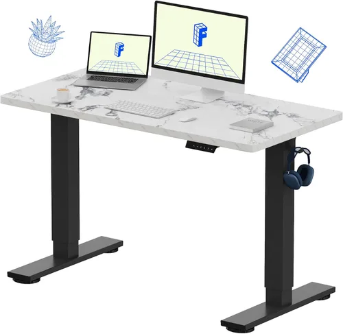 Vista 41 de FLEXISPOT EN1 - Escritorio de pie de una pieza, 40"x24" de escritorio sin costuras, eléctrico, altura ajustable para oficina en casa, salas de Negro