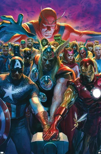 Vista 11 de Trends International - Póster de pared, diseño de los Vengadores de Marvel Comics #10, 14.725" x 22.375", versión enmarcada de Barnwood