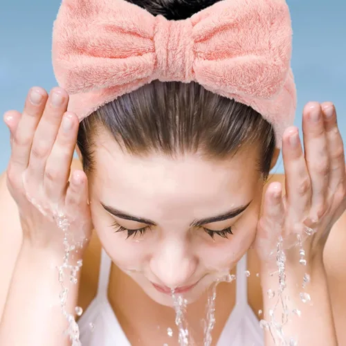 Vista 2 de UMIKU Paquete de 8 diademas faciales para mujeres - Suaves en polar de coral, cosméticas y para el cuidado de la piel, envolturas para el cabello