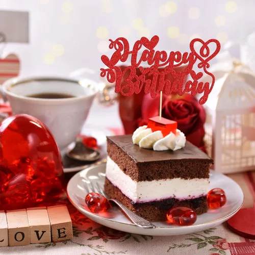 Vista 33 de Ephlyn 24 adornos para cupcakes con purpurina para el día de San Valentín, dulce amor, corazón, día de San Valentín, decoración para cupcakes
