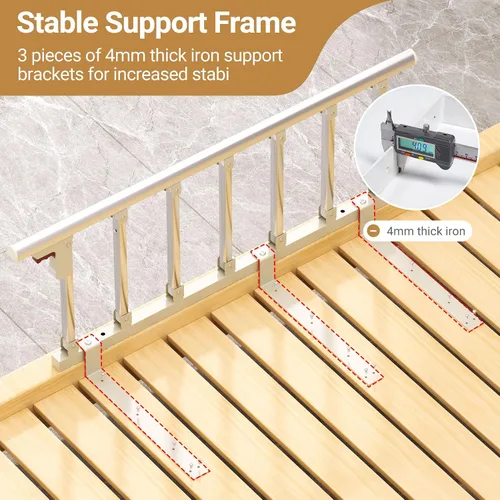 Vista 4 de Rieles de cama para adultos mayores, barandillas plegables de 40 x 16 pulgadas para personas mayores, aptas para cama matrimonial, individual, king