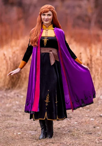 Vista 2 de Disney Frozen 2 Deluxe - Disfraz de Anna para mujer, Multi