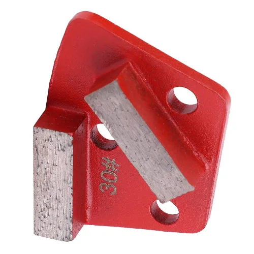 Vista 7 de Disco de almohadilla de molienda de piso, 3 piezas, raspador abrasivo trapezoidal de grano 30 en forma de abanico de 2 dientes, herramientas