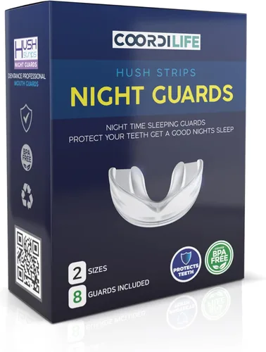 Vista 8 de Coordi Life Hush Strips - Protectores nocturnos para apretar, moler, protector bucal moldeable personalizado para un mejor sueño, boquilla