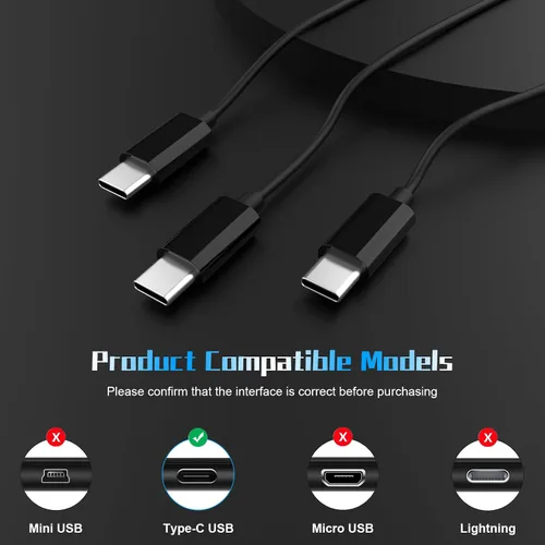 Vista 2 de Cable de carga USB C a USB C 3 en 1, cable USB C compatible con DJI Mini 3 Pro, Mavic 3, Air 2S, Avata Drone DJI FPV, controlador remoto