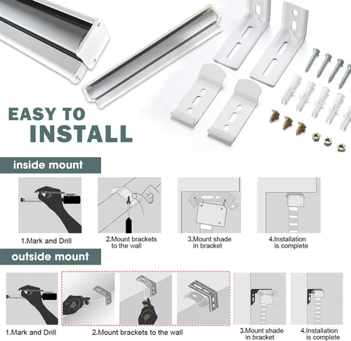 Vista 6 de Persianas de cebra para ventanas, persianas enrollables de cebra sin cordones de tamaño personalizado, persianas enrollables opacas de doble capa