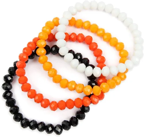 Vista 2 de Pulsera bohemia multicapa con varias capas con cuentas, versátil brazalete elástico con hilos llamativos, brazalete deslizable con cuentas