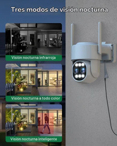 Vista 5 de Cámara de seguridad inalámbrica PTZ de doble lente 4MP+4MP