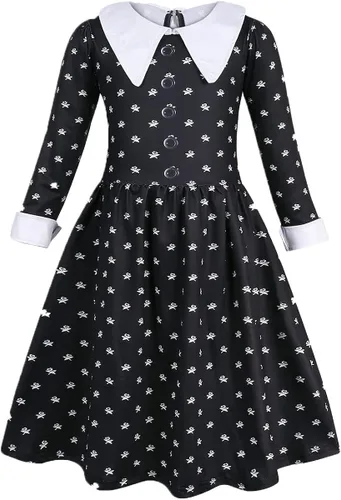 Vista 2 de PINAIFO Vestido de dibujos animados para niñas, disfraz de cosplay de Halloween