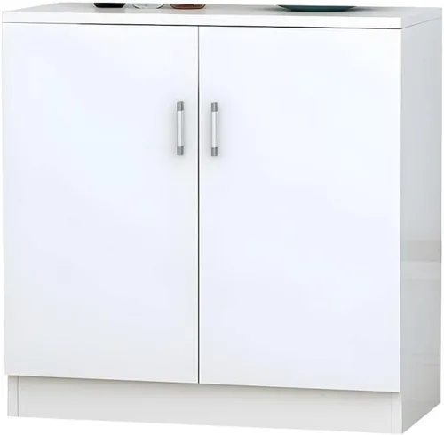 Vista 9 de Modernos estantes ajustables para servidor, armario de madera con puertas, armario de pared de cocina, almacenamiento, comedor, microondas, balcón