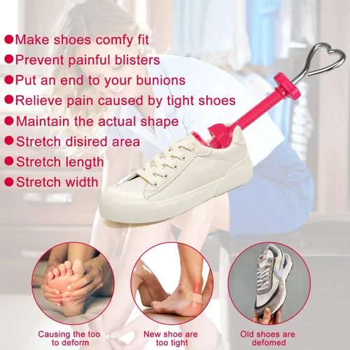 Vista 5 de Parts3A Estirador de zapatos para hombres y mujeres, estirador de botas, ajustable en 4 direcciones para estirar el ancho de la longitud