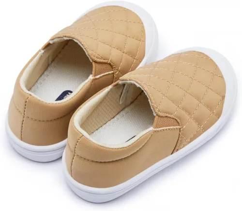 Vista 5 de BMCiTYBM Zapatos de bebé para primeros pasos para niños y niñas, zapatos para 6, 9, 12, 18, 24 meses, color caqui, 12-18 meses, B- Caqui