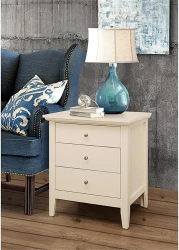 Vista 2 de Glory Furniture Mesita de noche Hammond con 3 cajones en color beige