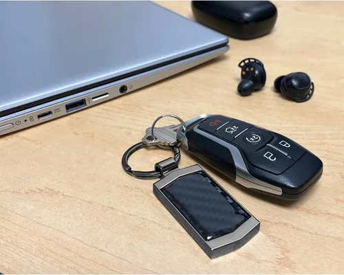 Vista 3 de iPick Image for Dodge Scat-Pack Full Color Real 3K Carbon Fiber Metal Case Key Chain