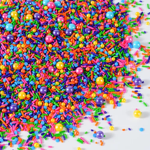 Vista 19 de Gránulos comestibles de Nonpareils azules y blancos de 2mm, mini perlas para decorar pasteles, caramelos de azúcar, galletas, magdalenas