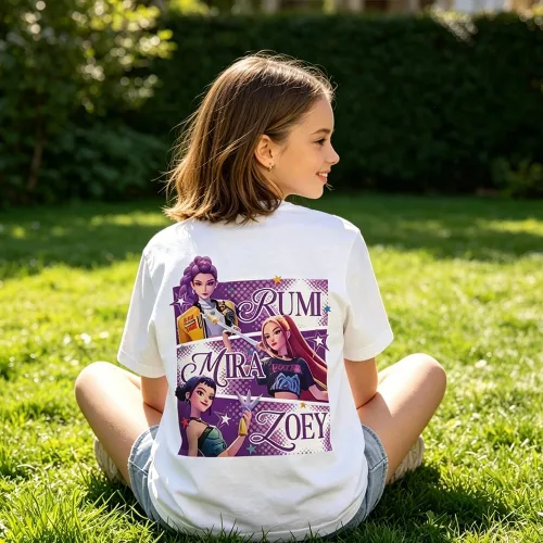 Vista 3 de Camiseta de Demon para niñas pequeñas, camiseta de cazador de disparos para niñas