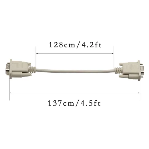 Vista 6 de Cable serie de datos RS232 DB9 de 4.5 pies macho a hembra DB9 Cable de extensión 2-3 para computadoras, impresoras, escáneres