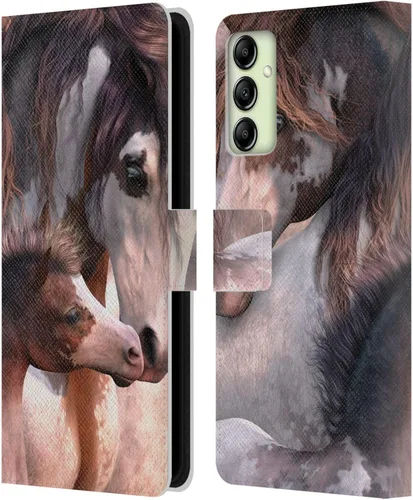 Vista 164 de Head Case Designs Officially Licensed Laurie Prindle A Morgan Christmas Western Stallion Leather Wallet Case Compatible with Samsung Galaxy A07 4G