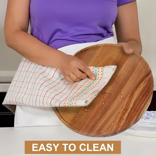 Vista 4 de Organizadores Lazy Susan de Madera de Acacia de 10 Pulgadas, ACIAZAAZ Lazy Susan Giratorio para Gabinete, Giratorio de Cocina para Almacenamiento