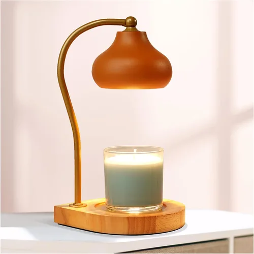 Vista 8 de Lámpara calentadora de velas con temporizador, calentador eléctrico de cera de fragancia regulable, elegante decoración del hogar, calentador
