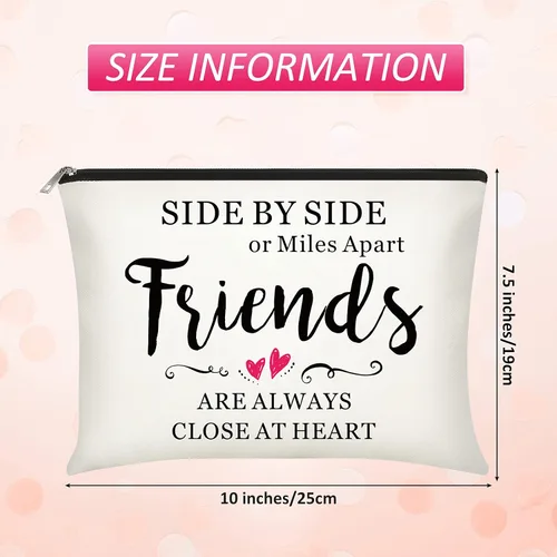 Vista 6 de Xuniea 8 bolsas de maquillaje para amigos, bolsas de cosméticos de amistad, bolsa de cosméticos portátil para mujeres, regalo de San Valentín