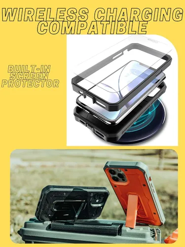 Vista 4 de ArmadilloTek Vanguard - Funda diseñada para iPhone 12 / iPhone 12 Pro (6.1 pulgadas) de grado militar, cuerpo completo, resistente, con protector