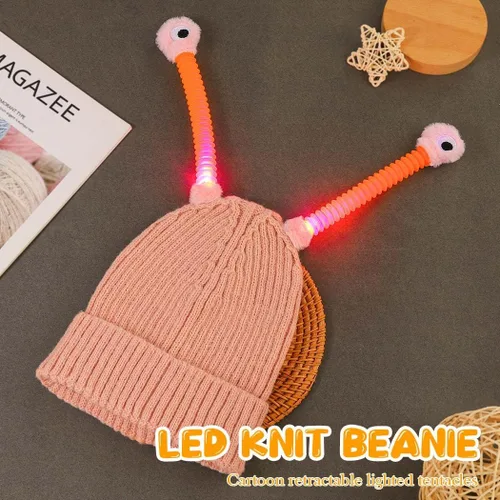 Vista 4 de Gorro de punto con luces LED para adultos y niños