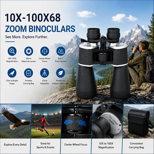 Vista 3 de Binoculares militares del zoom HD 10-328.1x223.1 ft m