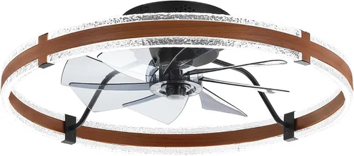 Vista 22 de LEDIARY Ventiladores de techo de perfil bajo con luces, ventilador de techo moderno de montaje al ras y control remoto, ventiladores de techo LED