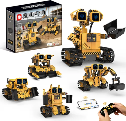 Vista 8 de Kit de robot STEM para niños de 6 a 12 años, 5 en 1, juguete de robot de construcción de codificación con aplicación