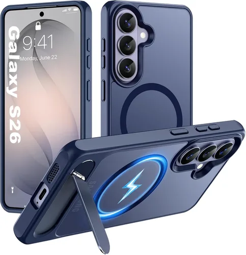 Vista 83 de Hualele - Funda magnética para Samsung Galaxy S24 Plus/S25 Plus con soporte de metal, [compatible con MagSafe]