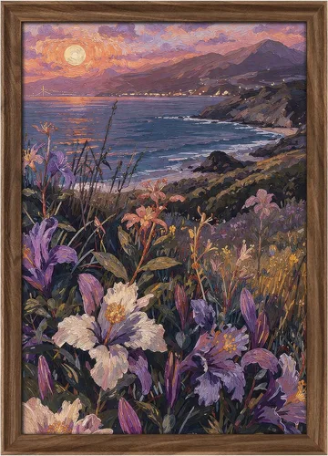 Vista 269 de MUDECOR Lienzo enmarcado prémium para pared, pinos nevados en bosque de invierno, ilustraciones modernas, arte contemporáneo, escénico, divertido