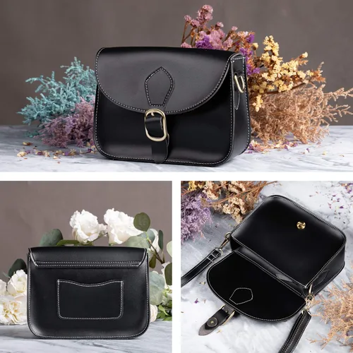 Vista 2 de Bolso cruzado de cuero vegano pequeño retro para mujer, bolso simple vintage de piel sintética casual