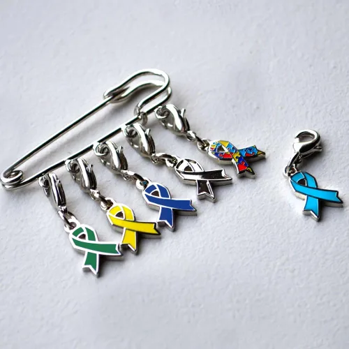 Vista 4 de PinMart Awareness Ribbon Enamel Charm Jewelry