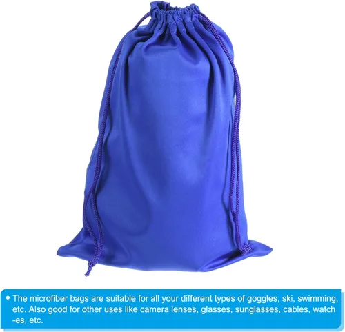 Vista 4 de PATIKIL Bolsa de gafas de esquí de microfibra para gafas de nieve, funda de almacenamiento, bolsa con cordón