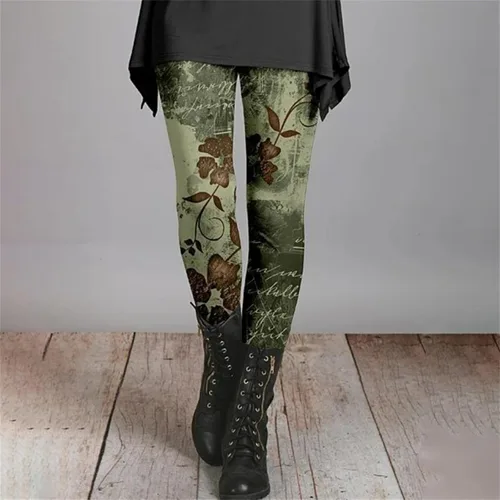 Vista 3 de Leggings con estampado bohemio para mujer, suaves, elásticos, ajustados, cómodos, de cintura alta, para entrenamiento, atletismo, fitness, yoga