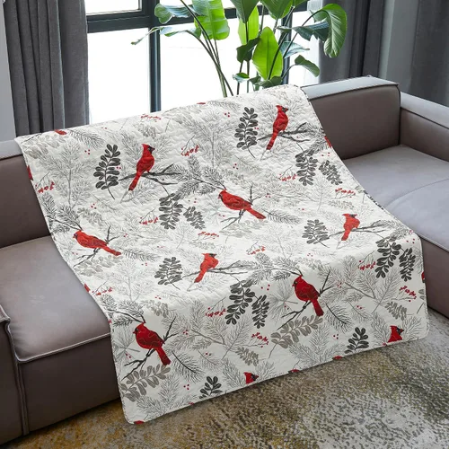 Vista 3 de Virah Bella - Manta acolchada de 50 x 60 pulgadas - Edredón ligero para acento, decoración o ropa de cama - Manta con temática cardenal Cardinals