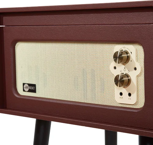 Vista 7 de Arkrocket Tocadiscos Bluetooth de 3 velocidades con altavoces integrados y patas extraíbles [edición limitada] (marrón)