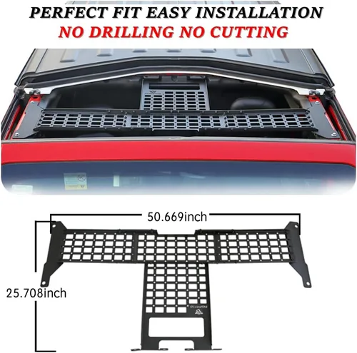 Vista 6 de Molle Panel de techo para Jeep Wrangler JL JLU JT Gladiator 2018-2023 Fácil instalación