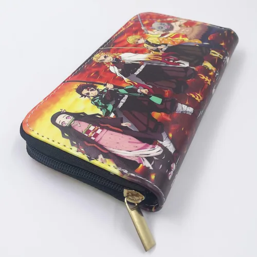 Vista 3 de Cartera de anime, mercancía de anime, monedero de anime, para cosplay, cartera de cuero para hombres y mujeres, Cartera Rengoku 5people, Joutnyoo