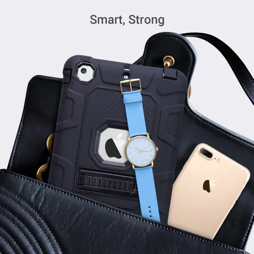 Vista 5 de ULAK Funda para iPad mini 1 2 3, Funda protectora de tres capas resistente a prueba de golpes con soporte para iPad mini 2, 1ª 2ª 3ª