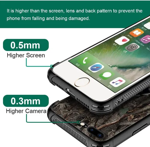 Vista 2 de DAIZAG Funda compatible con iPhone 7/8 Plus, protección completa, a prueba de golpes, antiarañazos, funda de poliuretano termoplástico para hombre