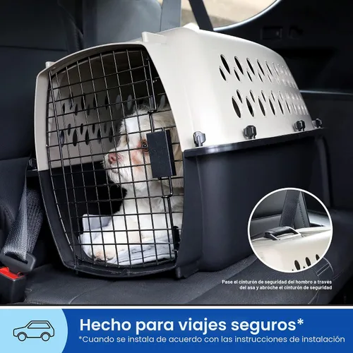 Vista 3 de Petmate Vari - Perrera/Transportadora para perros portátil apto para aerolíneas y jaulas para perros pequeños, plástico duradero, transportador