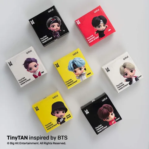Vista 4 de GAZE TinyTAN - Correa para máscara de moda inspirada en BTS con dije, V
